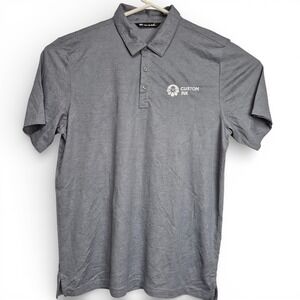 Travis‎ Mathew Mens XL Grey Pima Cotton Blend Custom Ink Logo Polo Shirt
